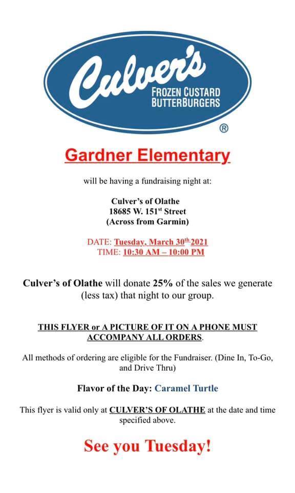 Culver's Fundraiser night