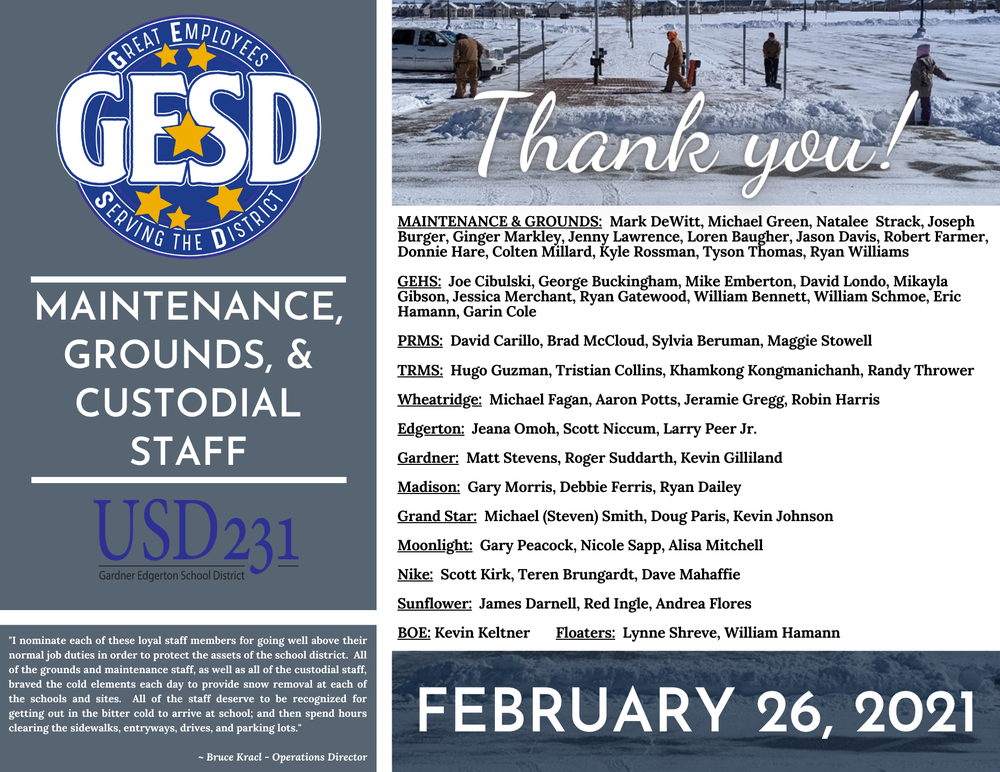 GESD Recognition (February 26, 2021)