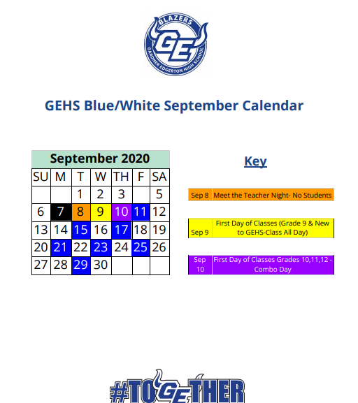 Blue/White Schedule